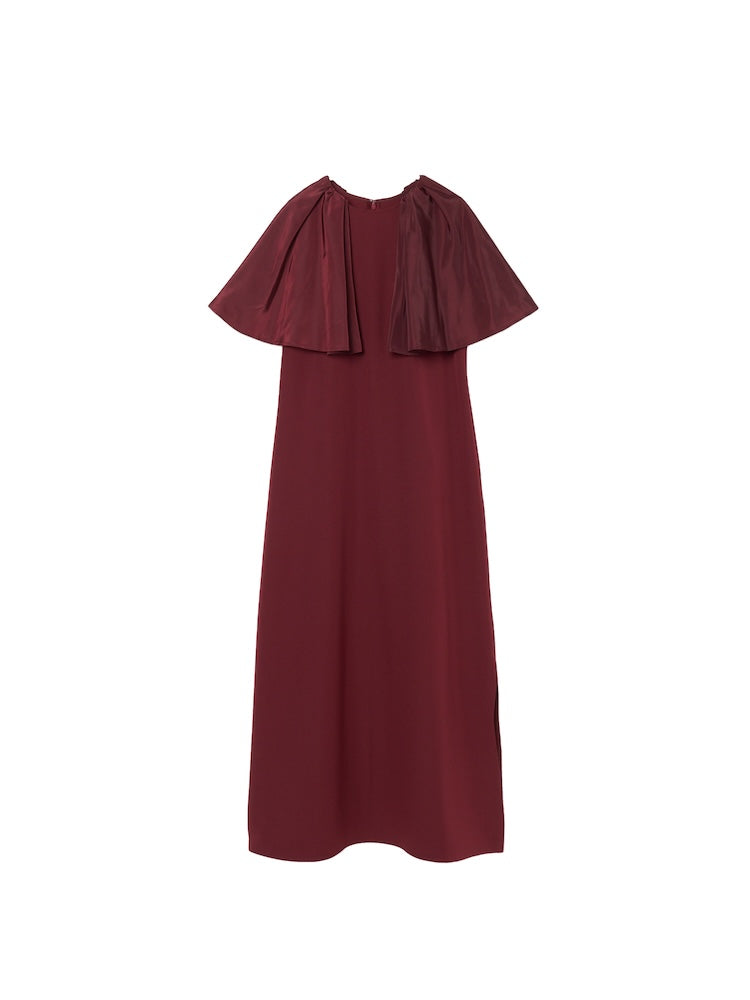 パーティードレス Colorblock Plisse Cape Dress Cape Dress｜ケープドレス – MARTE