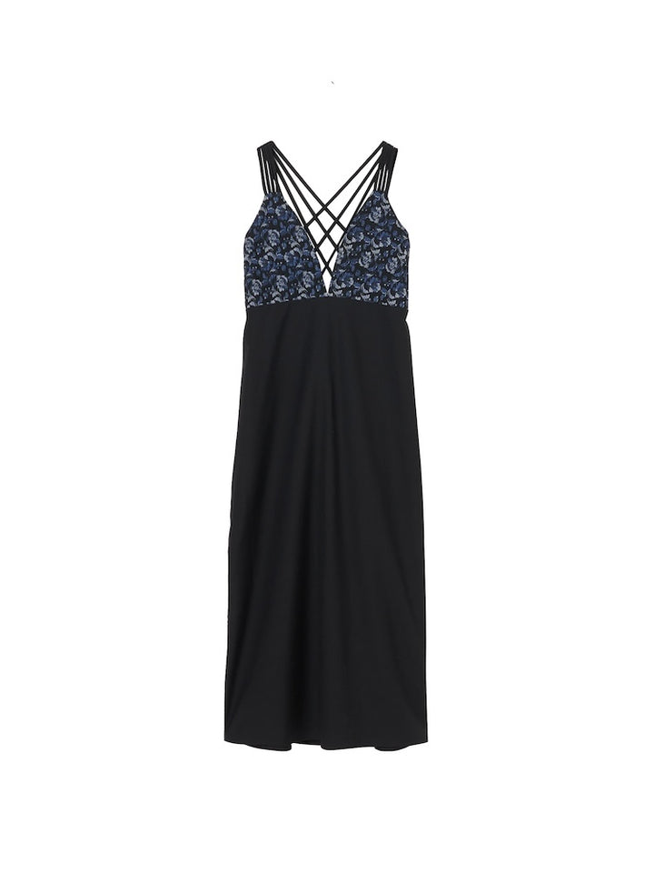 Back Cross Jacquard Cami Dress