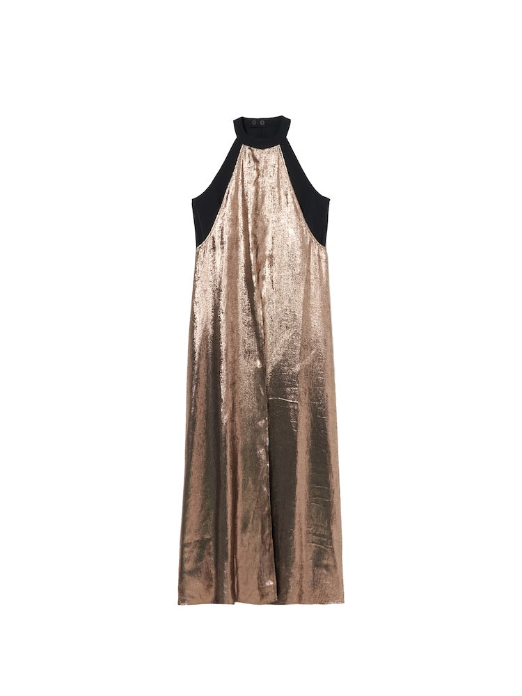 Halter Neck Layered Dress｜箔加工のフォーマルドレス – MARTE