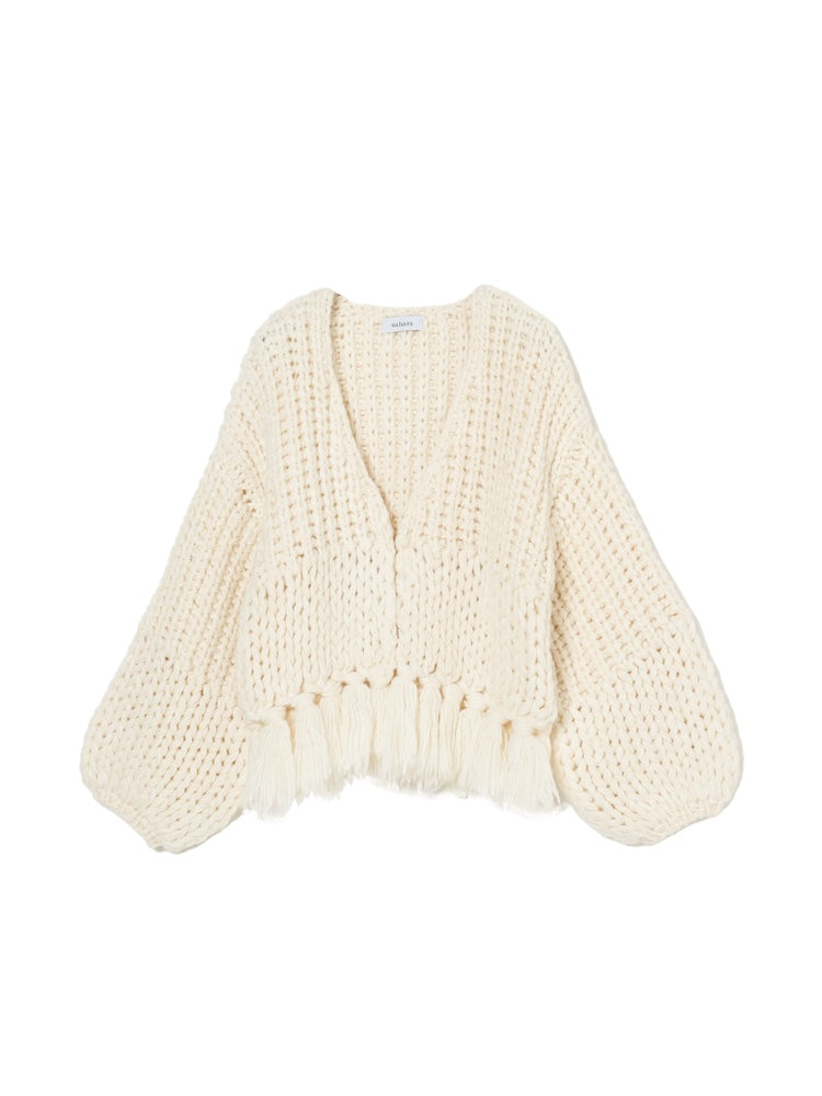 Hand Knitting Fringe Cardigan｜ハンドメイドニット – MARTE