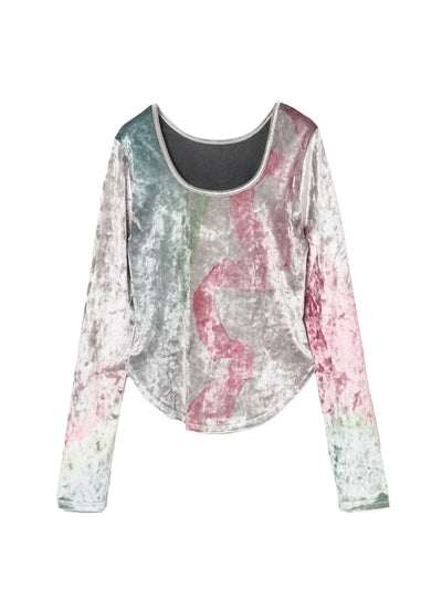 Velour Art Print Top / 03 Color Blurs