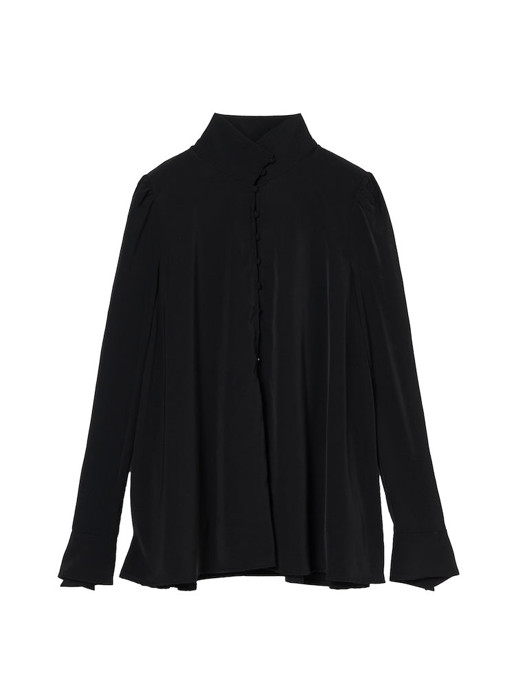 Silky Button Shirt / Black