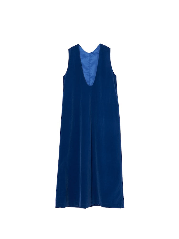 Velvet Uneck Dress / Blue