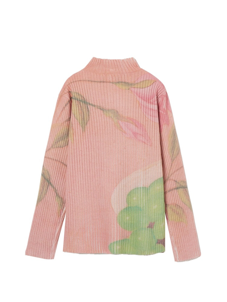 Art Print Rib Knit / 03 PinkRoom