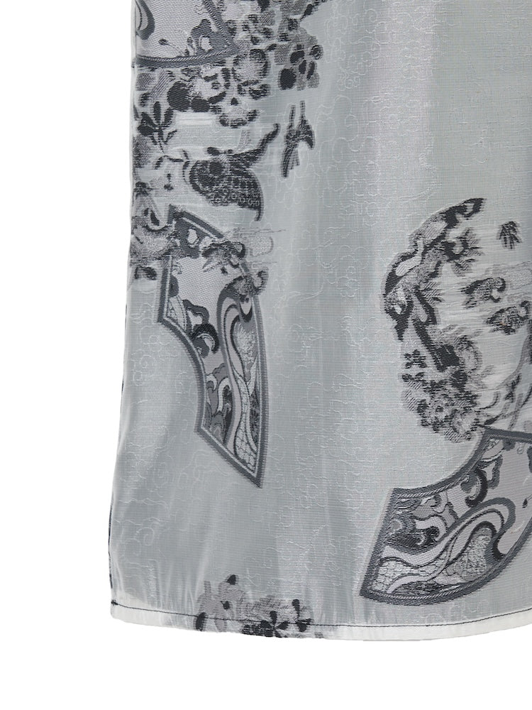 Bi-Color Sheer Jacquard Dress｜バイカラーシアージャガード