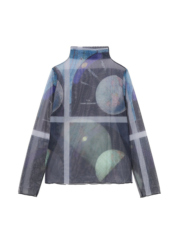 High Neck Sheer Top / 09 Earth