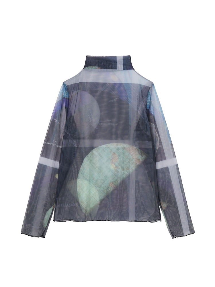 High Neck Sheer Top / 09 Earth