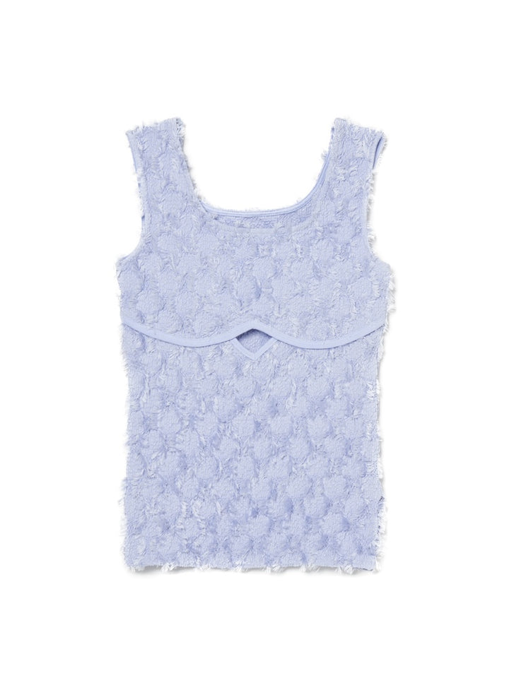 Fluffy Cutout Top / LightBlue