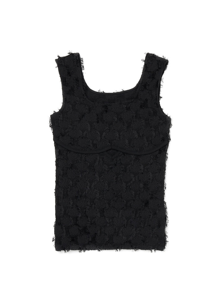 Fluffy Cutout Top / Black