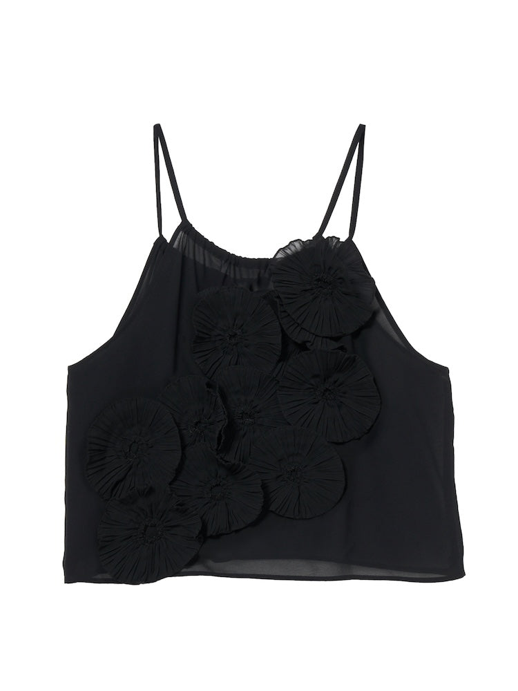 Drawstring Flower Motif Camisole｜ドローストリングフラワー