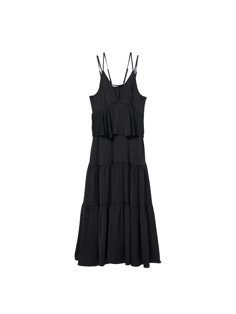 2way T-Strap Tiered Dress｜ツーウェイTストラップティアード