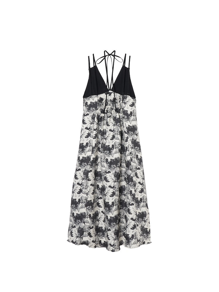 Design Strap Jacquard Dress｜デザインストラップジャガードドレス