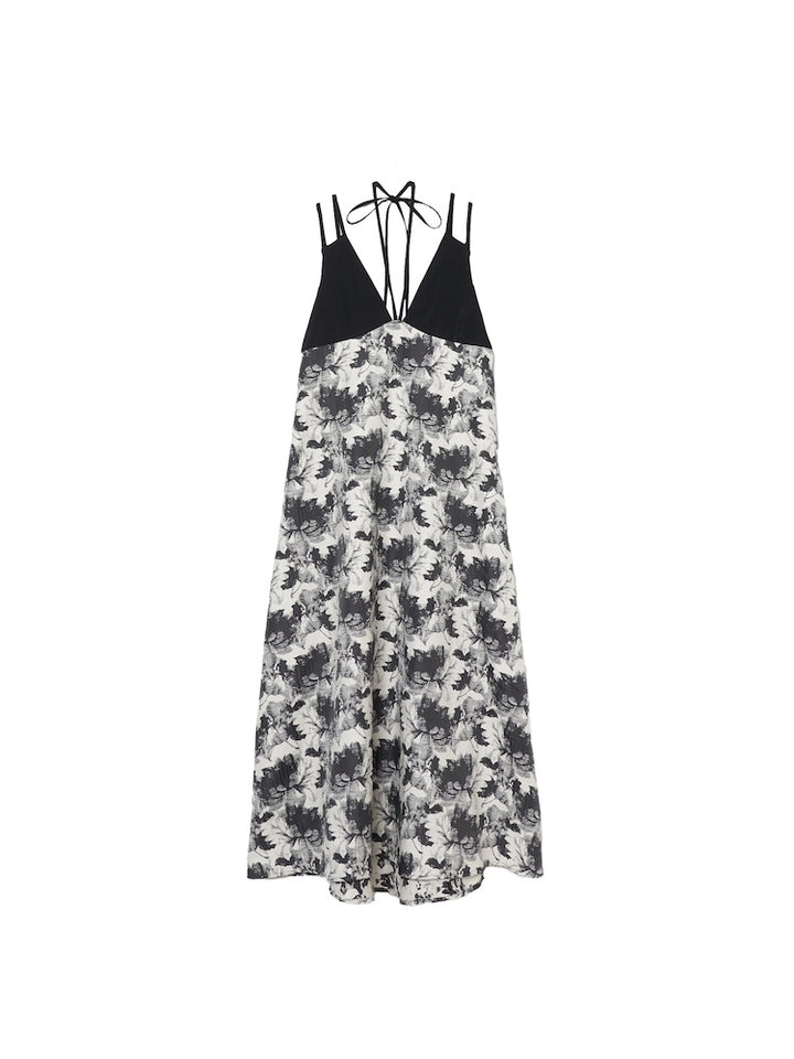 Design Strap Jacquard Dress / Black