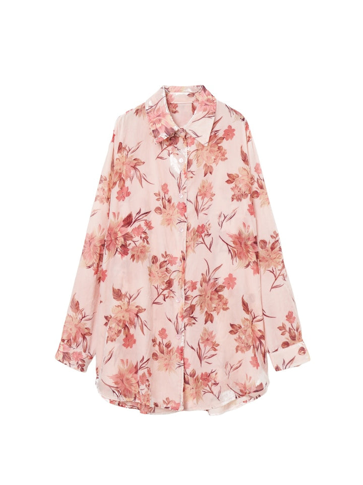 Velvet Over Shirt / Pink