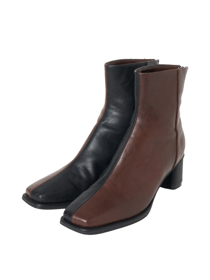 【9月頃 お届け】Bicolor Square Boots