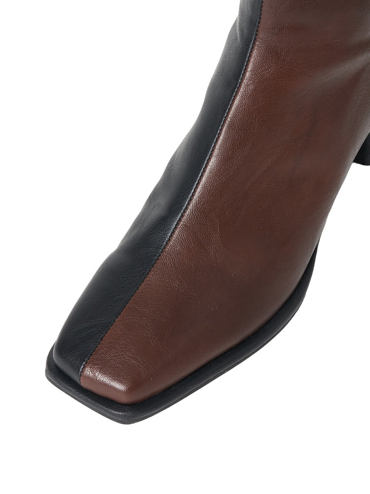 【9月頃 お届け】Bicolor Square Boots
