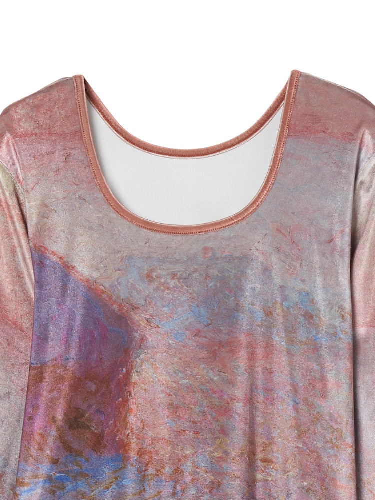 【9月23日(火) 12:00販売開始】Velour Art Print Top / 07 Grainstack