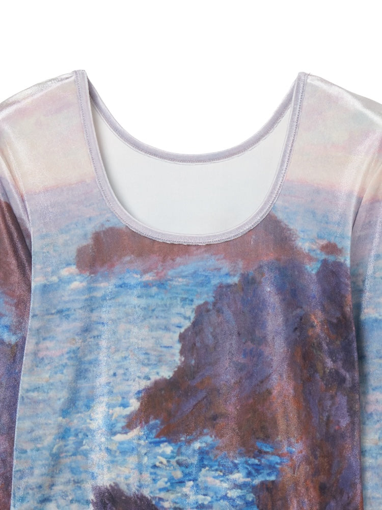 【9月23日(火) 12:00販売開始】Velour Art Print Top / 06 Belle-Isle