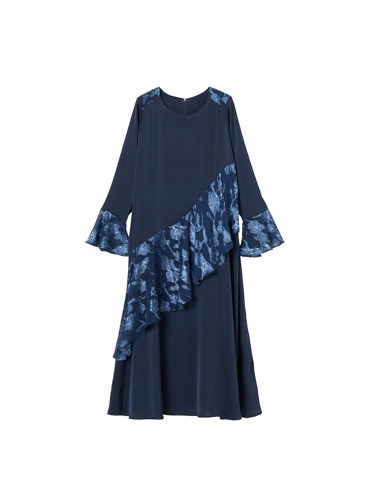 Sheer Jacquard Flare Docking Dress｜シアージャガードフレア