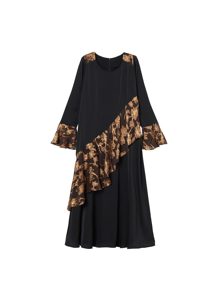 Sheer Jacquard Flare Docking Dress｜シアージャガードフレア