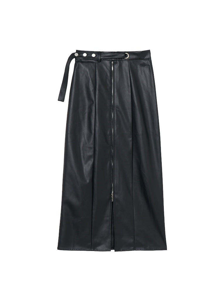 Belt Design Zip Skirt / Black S or Mサイズ