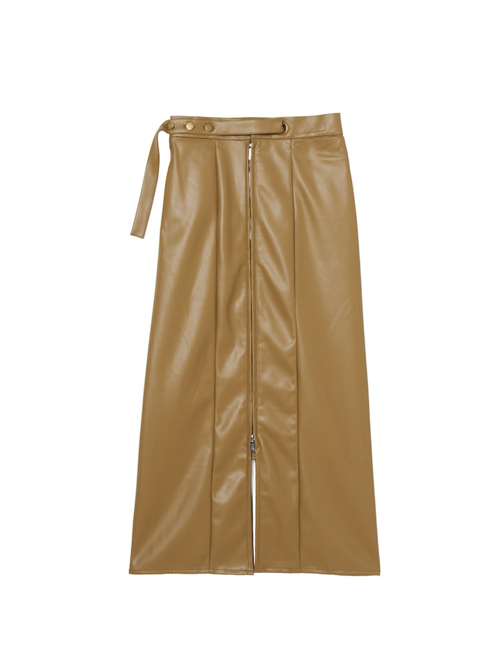 Belt Design Zip Skirt / Ocher S or Mサイズ