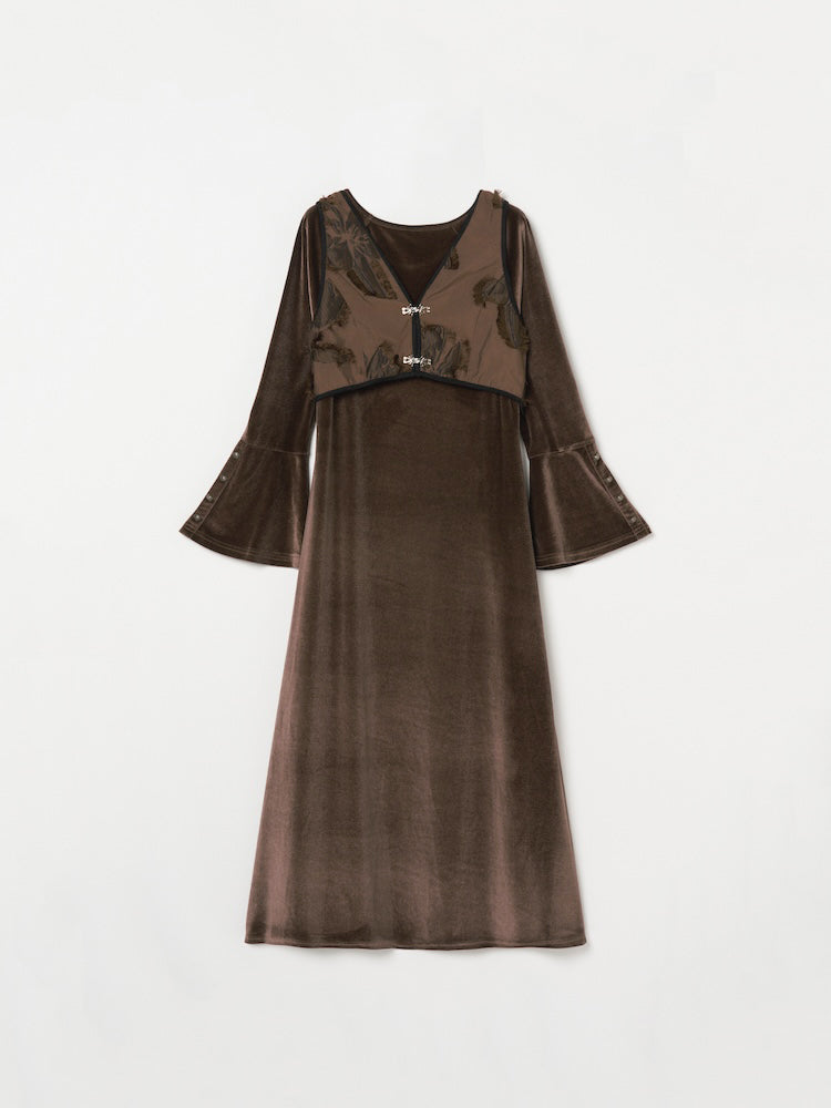 2way Vest Layered Velour Dress – MARTE