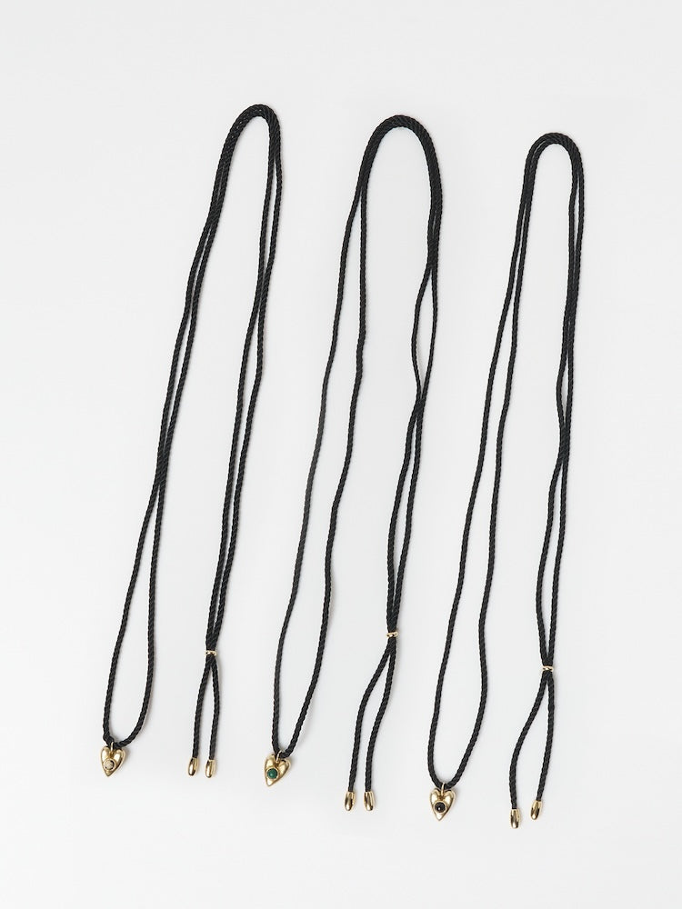 Stone Heart Cord Necklace