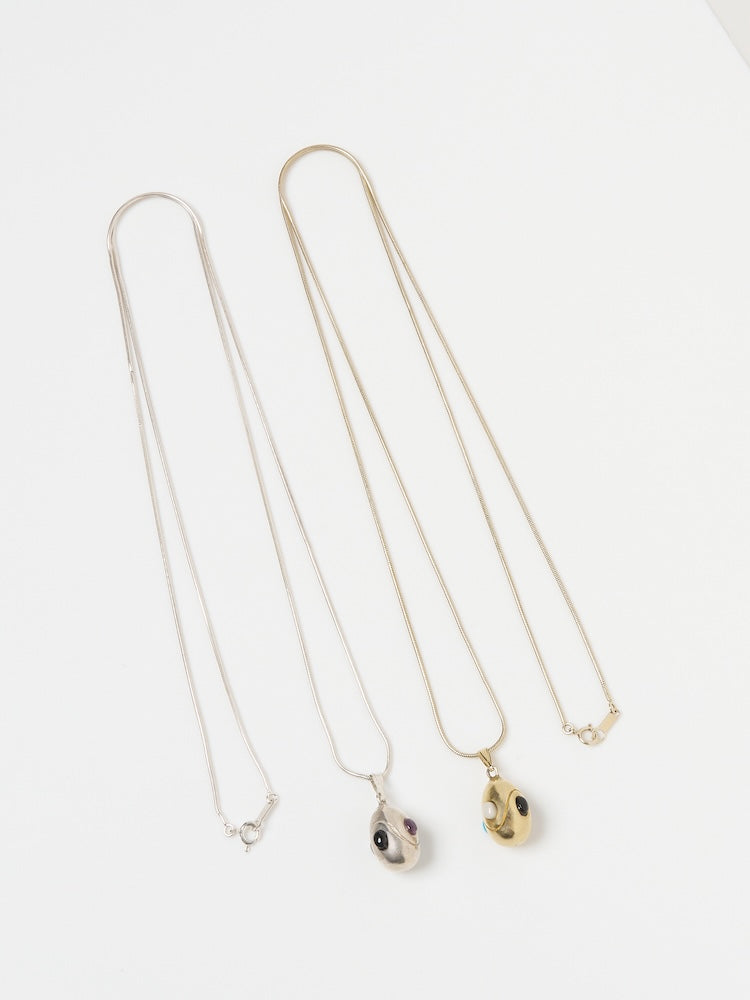 Stone Egg Snake Chain Necklace