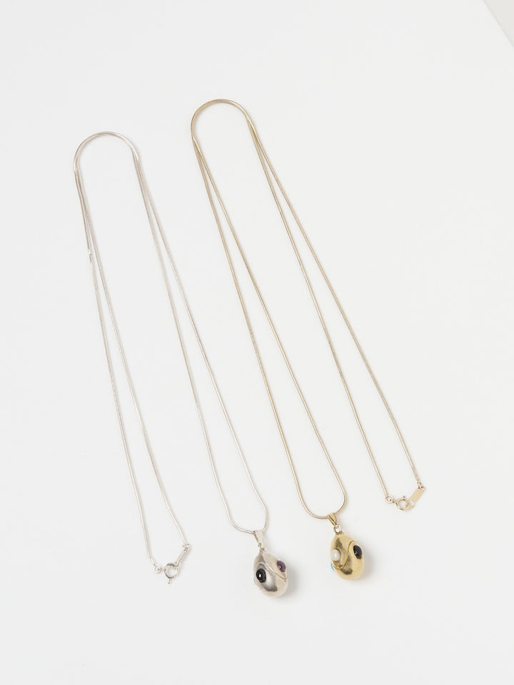 Stone Egg Snake Chain Necklace