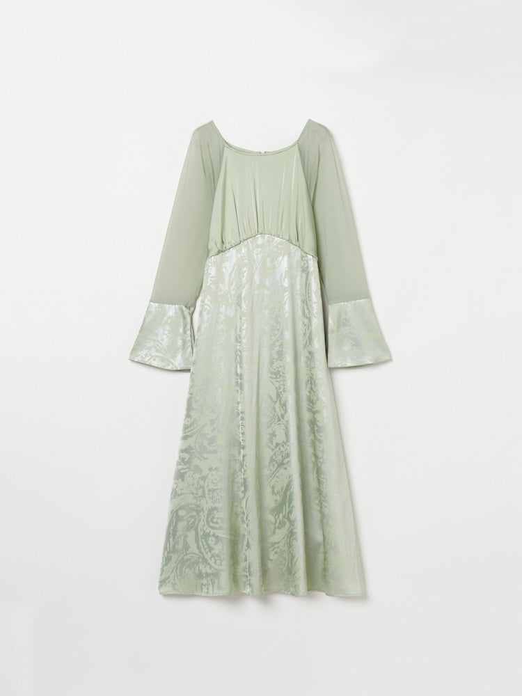 【新品未使用】sahara フォイルスタンプサテンドレスグリーンMARTE Foil Stamped Satin Dress｜箔押しサテンドレス – MARTE