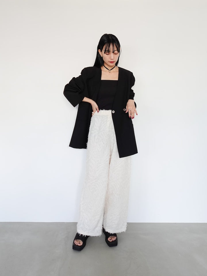 モデル身長：158cm / Cut Jacquard Pants