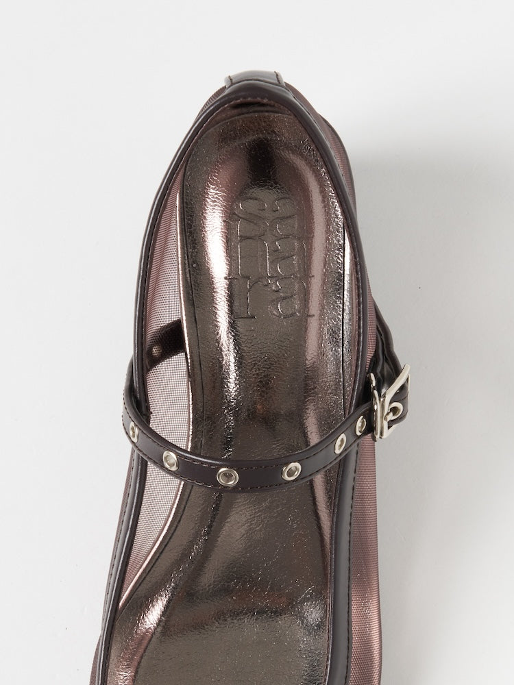 Eyelet Strap Sheer Pumps