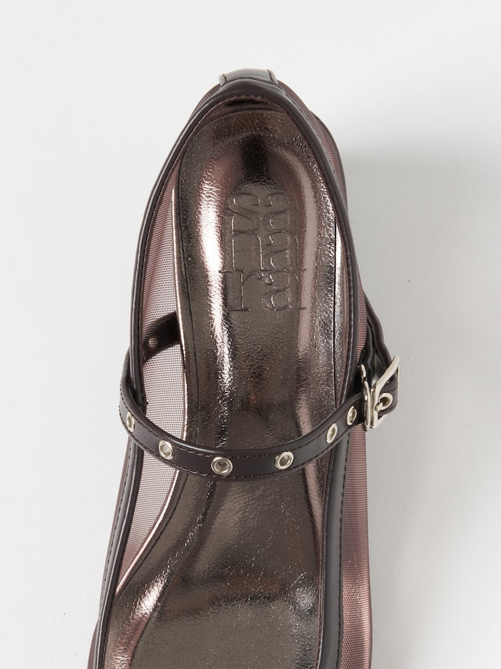 Eyelet Strap Sheer Pumps