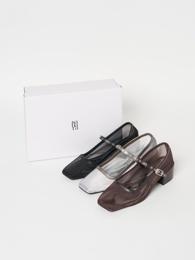 Eyelet Strap Sheer Pumps