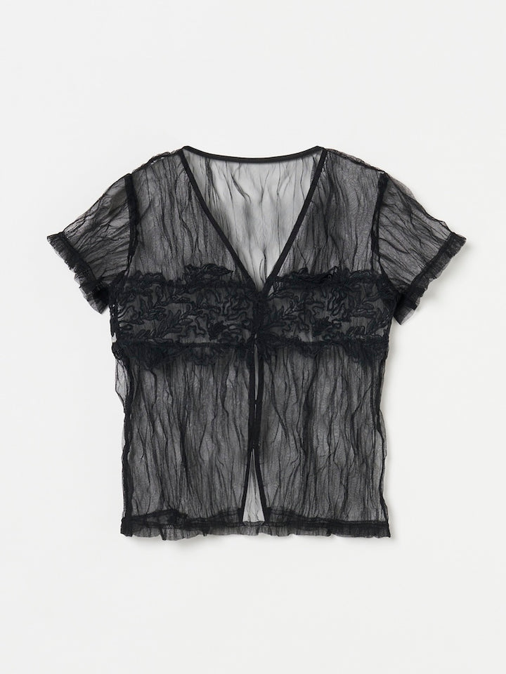 【7月25日(土) 12:00販売開始】Panel Lace Tulle Top
