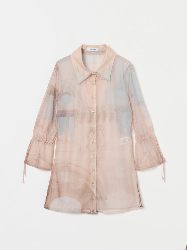 Art Print Sheer Shirt｜アートプリントシアーシャツ – MARTE