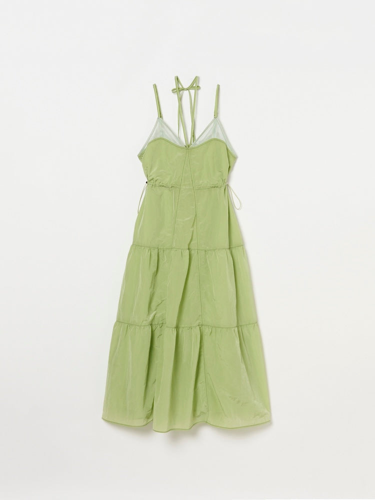 Mesh Panel Tiered Dress