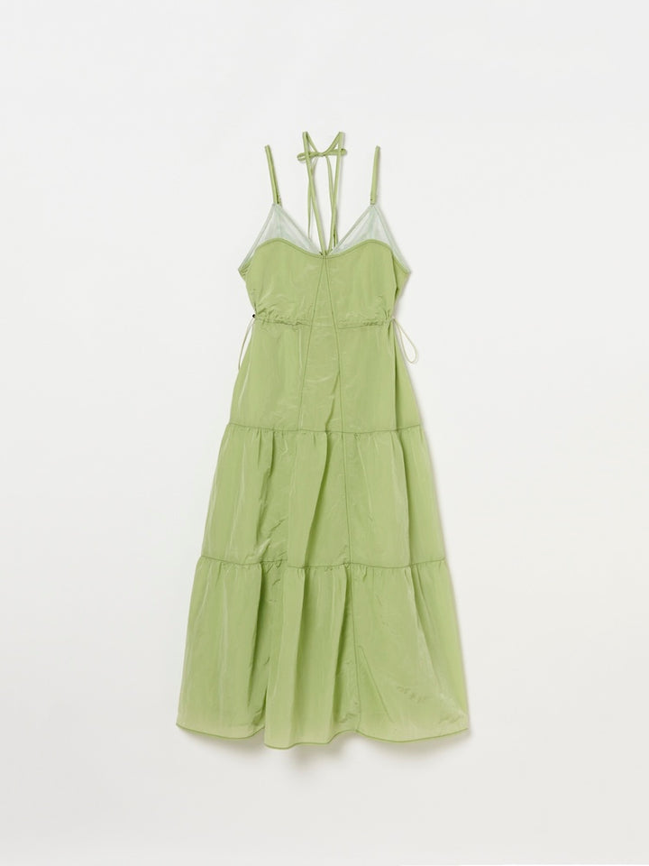 Mesh Panel Tiered Dress
