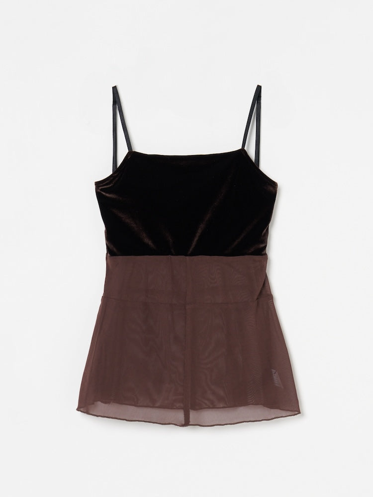 Quiet Sheer Cami｜シアー×ベロアキャミソール – MARTE