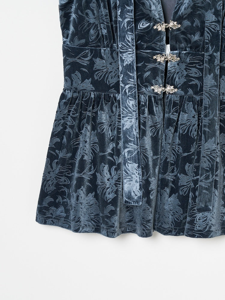 【10月24日(土) 12:00販売開始】Velour Emboss Top