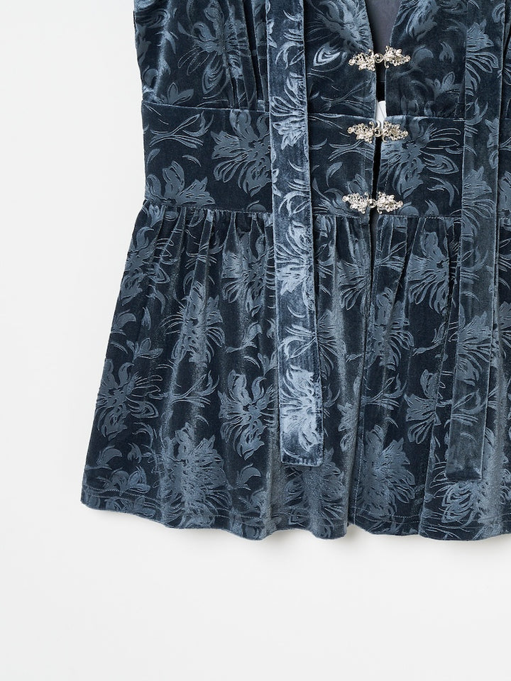 【10月24日(土) 12:00販売開始】Velour Emboss Top