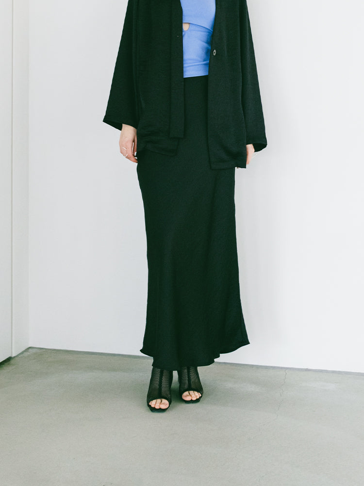 Silky Satin Skirt / Black / Sサイズ