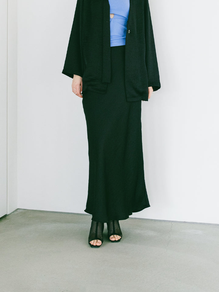 Silky Satin Skirt / Black / Sサイズ