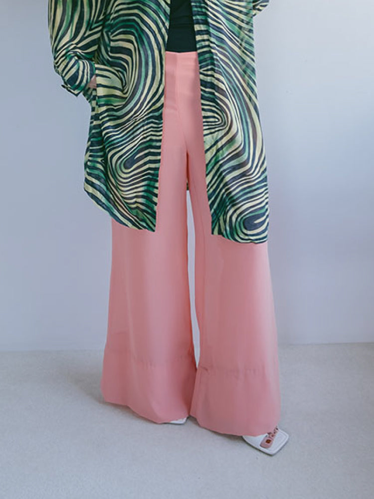 Salmon Pink Wide Pants