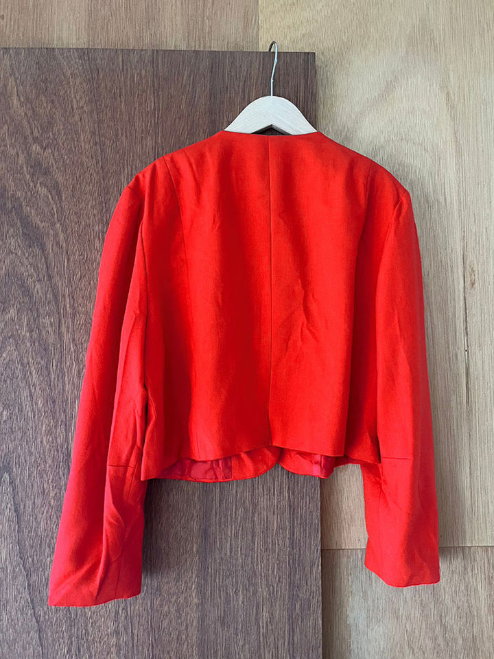 80s Fake Button Tomato Jacket