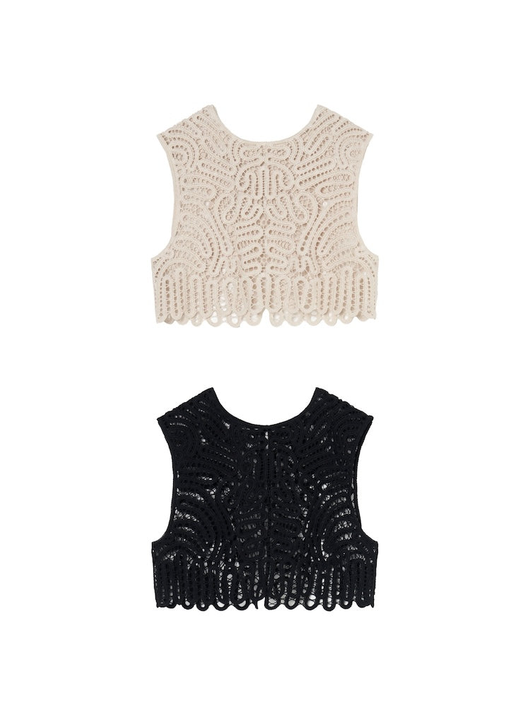 Guipure Lace Vest