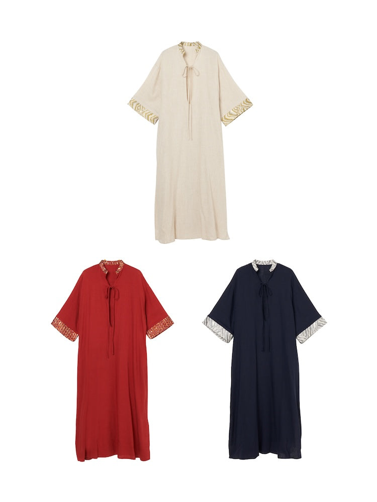 Slit Neck Kaftan Dress