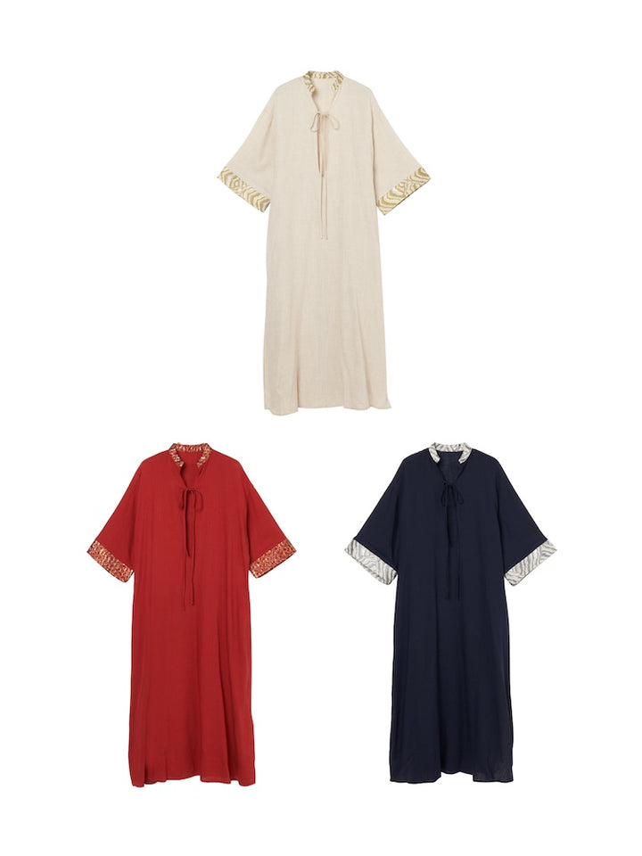 Slit Neck Kaftan Dress