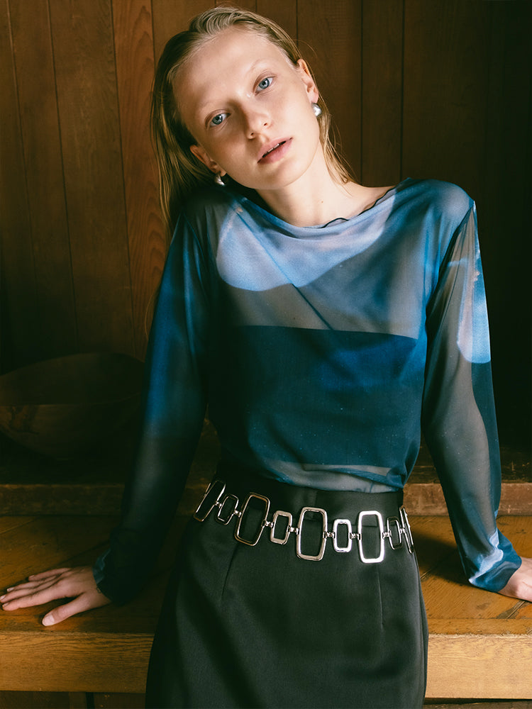 限定価格　MARTE Sahara Sheer Top 12Jellyfish Sheer Top / 12Jellyfish – MARTE